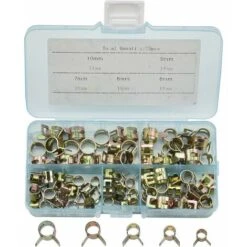 75PCS Clip à Ressort Tuyau Collier Serrage Durite Essence Serre-joints à Tuyaux Colliers De Clip à Ressort Tuyau Serrage 6mm, 7mm, 8mm, 9mm, 10mm