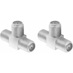4X Sat TV Répartiteur Antenne TV Coaxial En Forme De T (3X Prise Femelle F) Doubleur De Câble D'antenne TV, Adaptateur Pour Câble Coaxial, Double Prise Antenne Satellite, Argent -Goobayd Magasin 100342635 3