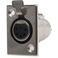 RS PRO-Connecteur XLR Femelle Droit 5 Voies Montage Panneau, Placage Argent ( Prix Pour 1 )