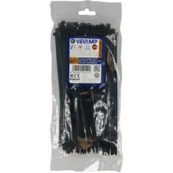 Lot De 100 Colliers De Fixation En Nylon Noir - 3,6 X 200 - Velamp