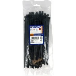 Lot De 100 Colliers De Fixation En Nylon Noir - 4,8 X 200 - Velamp