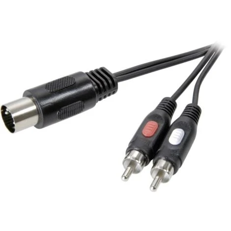 SpeaKa Professional SP-7870640 Connexion DIN / Cinch-RCA Audio Câble De Raccordement [1x Diode Mâle 5 Pôles (DIN) - 2x 1 SpeaKa Professional SP-7870640 Connexion DIN / Cinch-RCA Audio Câble De Raccordement [1x Diode Mâle 5 Pôles (DIN) - 2x