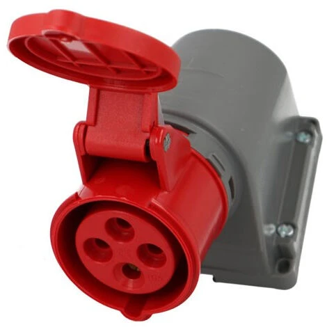 Socle Mural Femelle CEE Triphasé, 4 X 16A 1 Socle Mural Femelle CEE Triphasé, 4 X 16A