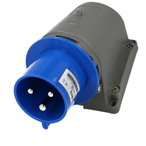 Socle Mâle CEE Monophasé, 3 X 32A, Coudé 1 Socle Mâle CEE Monophasé, 3 X 32A, Coudé