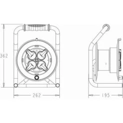 Enrouleur PRO De Chantier 3G2.5 25m IP44 Platine Fixe (anti Twist) - Câble H07RN-F- 4 Prises 16A - Garantie 2 Ans -Goobayd Magasin 19322815 5