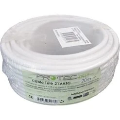 Cable Antenne TV 21VATC (couronne De 20m) Blanc Pour Intérieur CABLE GD21VATCC020