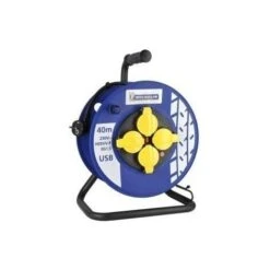 Enrouleur électrique 40m Avec 3 Prises 2P+T 16A Et Prise USB Cable H05VVF 3G1.5mm² (gamme BRICO) MICHELIN M41P64