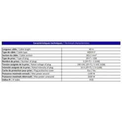 Enrouleur électrique 40m Avec 3 Prises 2P+T 16A Et Prise USB Cable H05VVF 3G1.5mm² (gamme BRICO) MICHELIN M41P64 -Goobayd Magasin 19868286 3