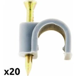 20 Attaches Plastiques Ø8 Gris - Zenitech