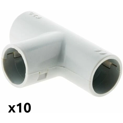 Lot De 10 Tés IRL Ø20mm Gris 2 Lot De 10 Tés IRL Ø20mm Gris – Image 2