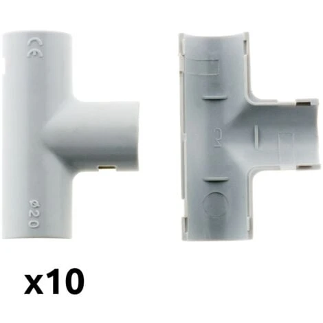 Lot De 10 Tés IRL Ø20mm Gris 4 Lot De 10 Tés IRL Ø20mm Gris – Image 4