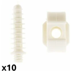 Lot De 10 Clips Ø20 Mm Avec Chevilles Blanc - Zenitech