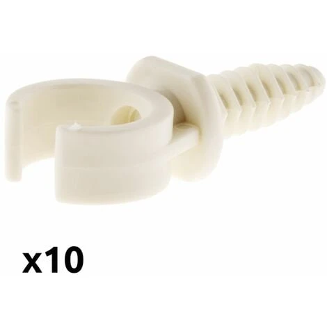 Lot De 10 Clips Ø20 Mm Avec Chevilles Blanc - Zenitech 2 Lot De 10 Clips Ø20 Mm Avec Chevilles Blanc - Zenitech – Image 2