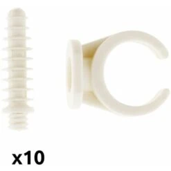 Lot De 10 Clips Ø20 Mm Avec Chevilles Blanc - Zenitech 5 Lot De 10 Clips Ø20 Mm Avec Chevilles Blanc - Zenitech -Goobayd Magasin 2010924 3
