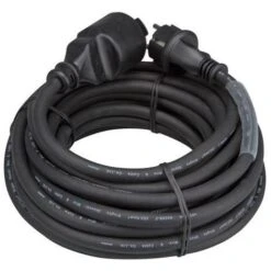 Perel Rallonge En Caoutchouc Avec Gaine Rétractile - 3g2 5 - 15 M - Terre Française