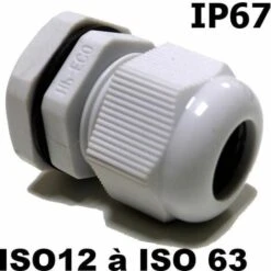 Presse étoupe ISO IP67 + Contre écrou - Dimensions - M40 - Ø 19 -28mm - Perçage 40,5mm