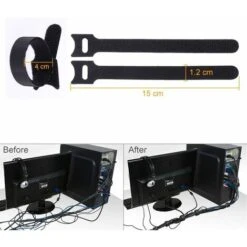 LITZEE Attache Cable, Noir Réglable Réutilisable Serre Cable Auto-agrippant (100 Pièces 150 X 12 Mm) -Goobayd Magasin 26468850 4