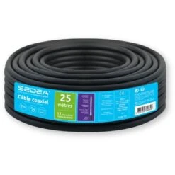 Câble Coaxial 17 PAtCA/PH/A Triple Blindage Extérieur En Couronne De 25 Mètres - Noir - SEDEA - 032085