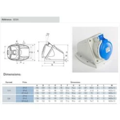 Socle De Prise 32A 2P+T En Saillie Femelle étanche IP44 Ou IP67 - Étanche IP67 Ou IP44 - IP44 - Socle 32A - 2P+T - Mural - 230V -Goobayd Magasin 27561654 2