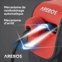 AREBOS Enrouleur De Câble électrique Automatique à Ressort 15 M + 1,5 M Avec Support De Fixation Au Mur Orientable à 180° Matériel De Montage Inclus 8 AREBOS Enrouleur De Câble électrique Automatique à Ressort 15 M + 1,5 M Avec Support De Fixation Au Mur Orientable à 180° Matériel De Montage Inclus -Goobayd Magasin 27594385 4