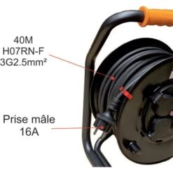 Enrouleur PRO De Chantier 3G2.5 35m IP44 Platine Fixe (anti Twist) - Câble H07RN-F- 4 Prises 16A - Garantie 2 Ans -Goobayd Magasin 29711447 3