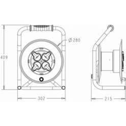 Enrouleur PRO De Chantier 3G2.5 35m IP44 Platine Fixe (anti Twist) - Câble H07RN-F- 4 Prises 16A - Garantie 2 Ans -Goobayd Magasin 29711447 5