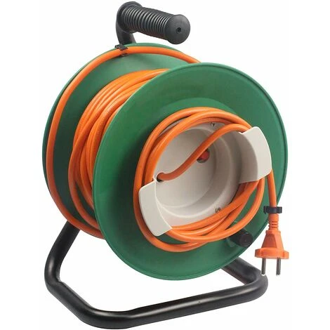 ZENITECH Enrouleur électrique 25m Sans Prise 2x1,5 Mm² Avec Pied En Métal Et Coupe Circuit 2 ZENITECH Enrouleur électrique 25m Sans Prise 2x1,5 Mm² Avec Pied En Métal Et Coupe Circuit – Image 2