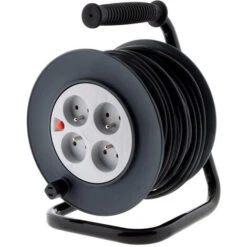 Enrouleur 4 Prises HO5VV-F 3G1mm² 25m + Coupe-circuit - Zenitech -Goobayd Magasin 3111925 3