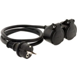 Prolongateur à Double Tête Pour Chantier HO7RN-F 16A 3G1,5mm² Noir 1m - Zenitech