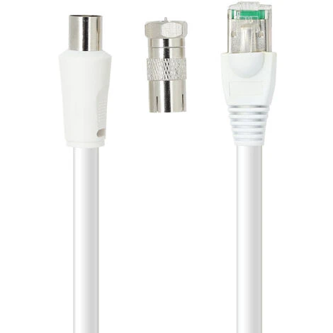 Cordon VDI RJ45 / TV Mâle/mâle + Adaptateur 2 Mètres - FUJIONKYO - 423062 2 Cordon VDI RJ45 / TV Mâle/mâle + Adaptateur 2 Mètres - FUJIONKYO - 423062 – Image 2