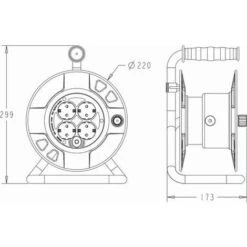 Enrouleur 25m H05VV-F 3G1.5 - 4 Prises 16A - Garantie 2 Ans -Goobayd Magasin 36152543 3
