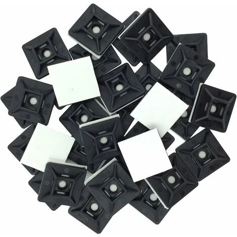 Embases Adhesive Pour Attache De Cable Irisfr, 19mm X 19 Mm, Noir, Serre-Câbles Auto Adhésif, Support De Serre Câble Plastique, Embase Pour Collier De Serrage,100 Pièces 2 Embases Adhesive Pour Attache De Cable Irisfr, 19mm X 19 Mm, Noir, Serre-Câbles Auto Adhésif, Support De Serre Câble Plastique, Embase Pour Collier De Serrage,100 Pièces – Image 2
