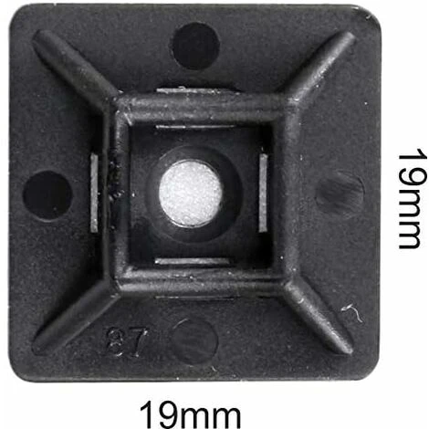 Embases Adhesive Pour Attache De Cable Irisfr, 19mm X 19 Mm, Noir, Serre-Câbles Auto Adhésif, Support De Serre Câble Plastique, Embase Pour Collier De Serrage,100 Pièces 3 Embases Adhesive Pour Attache De Cable Irisfr, 19mm X 19 Mm, Noir, Serre-Câbles Auto Adhésif, Support De Serre Câble Plastique, Embase Pour Collier De Serrage,100 Pièces – Image 3