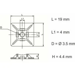 Embases Adhesive Pour Attache De Cable Irisfr, 19mm X 19 Mm, Noir, Serre-Câbles Auto Adhésif, Support De Serre Câble Plastique, Embase Pour Collier De Serrage,100 Pièces 8 Embases Adhesive Pour Attache De Cable Irisfr, 19mm X 19 Mm, Noir, Serre-Câbles Auto Adhésif, Support De Serre Câble Plastique, Embase Pour Collier De Serrage,100 Pièces -Goobayd Magasin 42741530 4