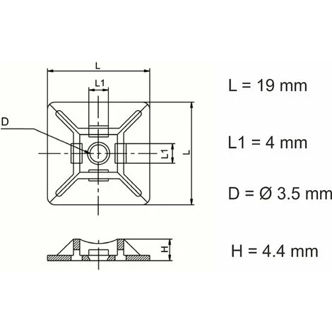 Embases Adhesive Pour Attache De Cable Irisfr, 19mm X 19 Mm, Noir, Serre-Câbles Auto Adhésif, Support De Serre Câble Plastique, Embase Pour Collier De Serrage,100 Pièces 4 Embases Adhesive Pour Attache De Cable Irisfr, 19mm X 19 Mm, Noir, Serre-Câbles Auto Adhésif, Support De Serre Câble Plastique, Embase Pour Collier De Serrage,100 Pièces – Image 4