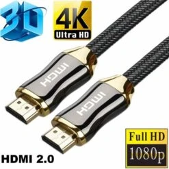 BLEOSAN Câble HDMI 4K 2M - Câble Hdmi 2.0 Professionnel En Nylon Tressé Ultra HD 2160p 4K 3D Full HD