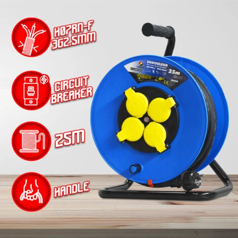 Enrouleur 4 Prises-h07rn-3g2.5mm²-25M -I-watts Pro 2 Enrouleur 4 Prises-h07rn-3g2.5mm²-25M -I-watts Pro – Image 2