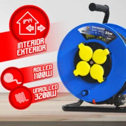 Enrouleur 4 Prises-h07rn-3g2.5mm²-25M -I-watts Pro 6 Enrouleur 4 Prises-h07rn-3g2.5mm²-25M -I-watts Pro -Goobayd Magasin 4763784 3