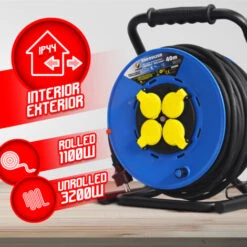 Enrouleur 4 Prises-h07rn-3g2.5MM²-40M -I-watts Pro -Goobayd Magasin 4763785 3