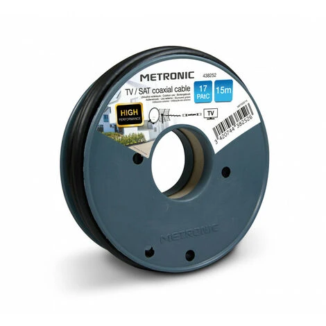Câble TV Coaxial Bobine 17 PAtC 15 M - Noir