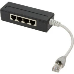 LogiLink Splitter Passifs 5 Ports RJ45 Pour Téléphones RNIS, Blindé, 15cm De Longueur (MP0032)
