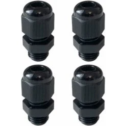 4x Presse étoupe Noir M12 Pour Câble Diamètre 3mm - 6,5mm