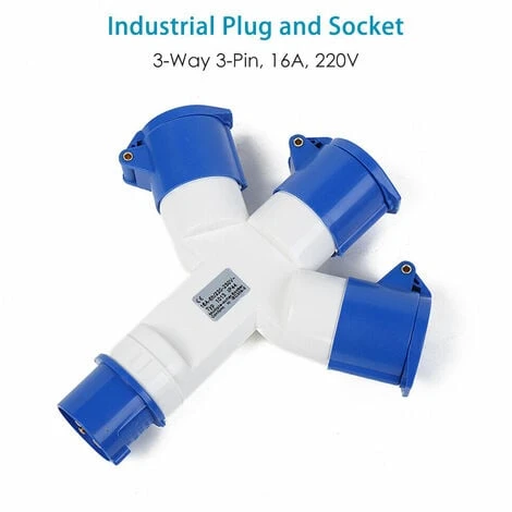 Adaptateur 3 Prises Couvercle Fiche à 3 Pôles 16A 220V Industriel IP44 – Multiprise Caravanes/Camping-Cars/Bateau, Chantier, Connecteur Prises De Courant Industriel Répartiteur 1 Adaptateur 3 Prises Couvercle Fiche à 3 Pôles 16A 220V Industriel IP44 – Multiprise Caravanes/Camping-Cars/Bateau, Chantier, Connecteur Prises De Courant Industriel Répartiteur