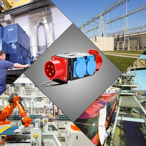 SWANEW Coffret De Chantier Prise Industrielle CEE 16A 1x400V 3x230V 5 Broches CEE IP44 étanche Aux éclaboussures Avec Couvercles De Sécurité 2 SWANEW Coffret De Chantier Prise Industrielle CEE 16A 1x400V 3x230V 5 Broches CEE IP44 étanche Aux éclaboussures Avec Couvercles De Sécurité – Image 2