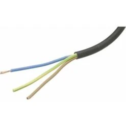 Câble électrique H05VVF 3x1,5mm2 Noir Longueur 2m Fil Universel Réparation Appareil