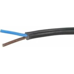 Câble électrique H05VVF 2x1mm2 Noir Longueur 2m Fil Universel Réparation Appareil