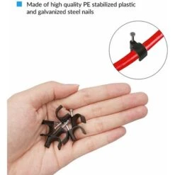 Assortiment De 200 Clips De Câble Ronds , 8 Mm 10 Mm, Clips Muraux Pour Câbles électriques, Clips De Gestion De Câbles, Clips En Plastique Pour Câble Ethernet, Câble Téléphonique, Câble TV 56Vingt -Goobayd Magasin 64939243 4