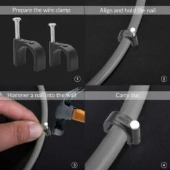 Assortiment De 200 Clips De Câble Ronds , 8 Mm 10 Mm, Clips Muraux Pour Câbles électriques, Clips De Gestion De Câbles, Clips En Plastique Pour Câble Ethernet, Câble Téléphonique, Câble TV 56Vingt -Goobayd Magasin 64939243 5