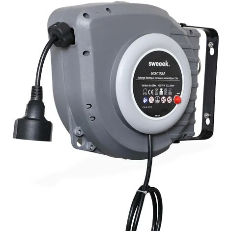 VOLTR - Rallonge électrique Murale Câble De 15m . Enrouleur De Jardin Automatique Avec Sécurité Thermique. 3200W 2 VOLTR - Rallonge électrique Murale Câble De 15m . Enrouleur De Jardin Automatique Avec Sécurité Thermique. 3200W – Image 2