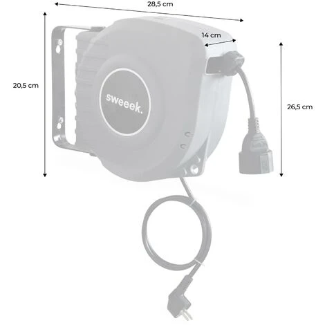 VOLTR - Rallonge électrique Murale Câble De 15m . Enrouleur De Jardin Automatique Avec Sécurité Thermique. 3200W 4 VOLTR - Rallonge électrique Murale Câble De 15m . Enrouleur De Jardin Automatique Avec Sécurité Thermique. 3200W – Image 4